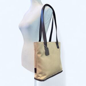 Stunning & Rare 1999 Coach Greenwich Twill/Leather Tote